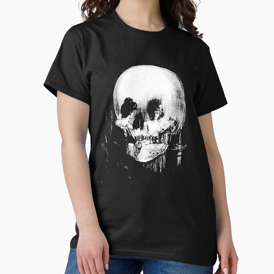 Woman with Halloween Skull Reflection In Mirror by taiche T-Shirts, Hoodie, Sweatshirt | BlankRebels.com (Image 2)