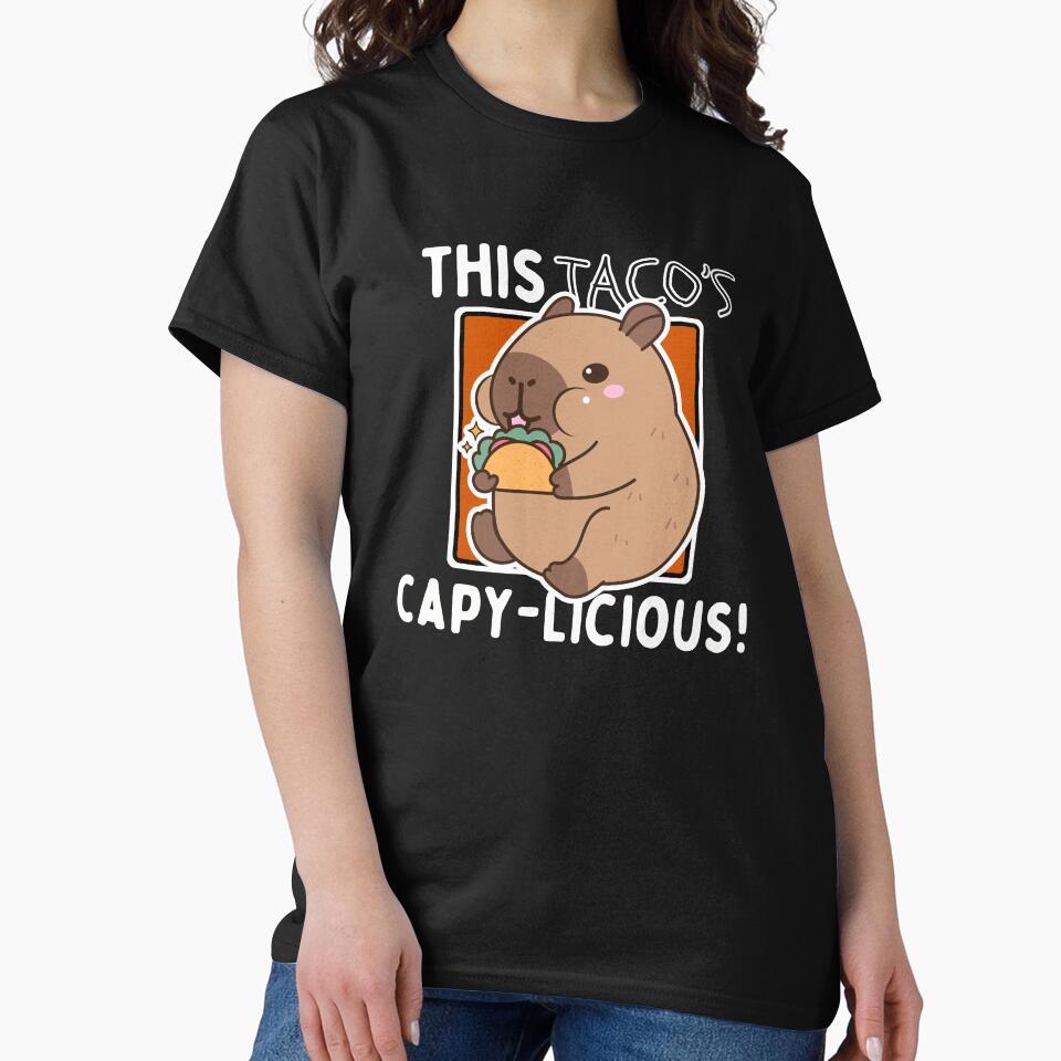 This Taco'S Capy Licious Cute Capybara Eating Taco T-Shirts, Hoodie, Sweatshirt