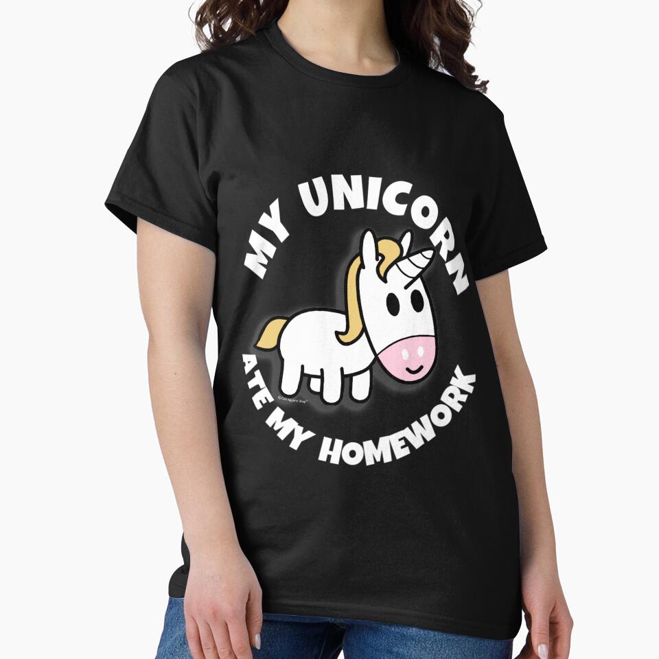 My Unicorn Ate My Homework Shirt by CoolApparelShop Hoodie, Sweatshirt | BlankRebels.com (Image 2)