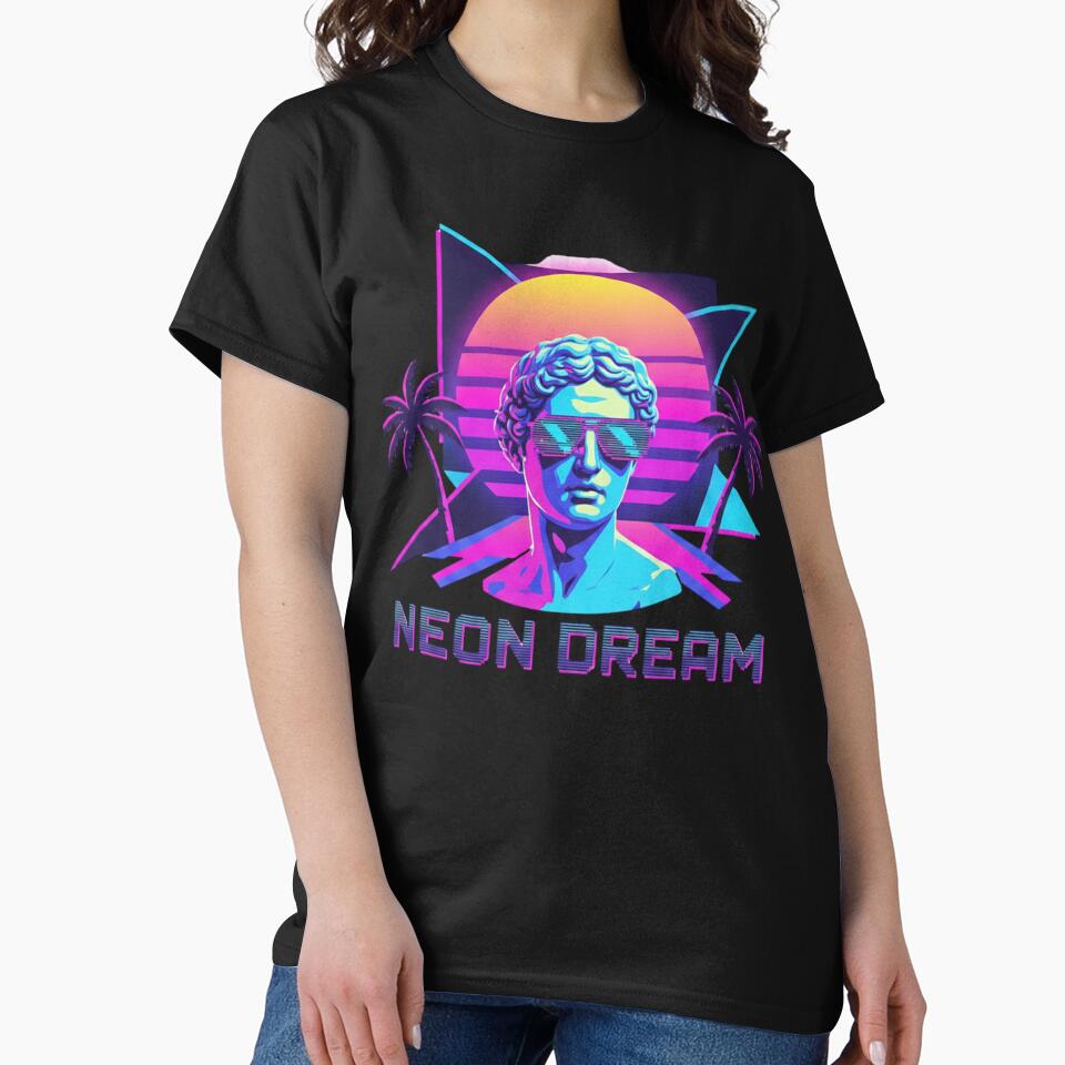 Neon Vaporwave Statue Dream by GrafikLabPTY T-Shirts, Hoodie, Sweatshirt | BlankRebels.com (Image 2)