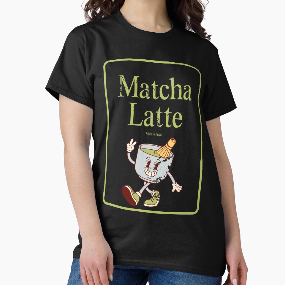 Matcha Made in Japan – Retro Latte Vibes Tee by theinkedprintco Hoodie, Sweatshirt | BlankRebels.com (Image 2)