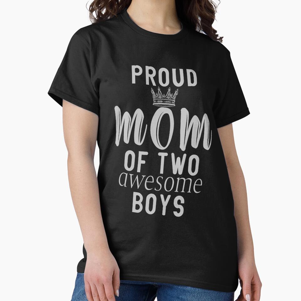 Proud Mom of Two boys t-shirt by ahmed taha belmekki Hoodie, Sweatshirt | BlankRebels.com (Image 2)