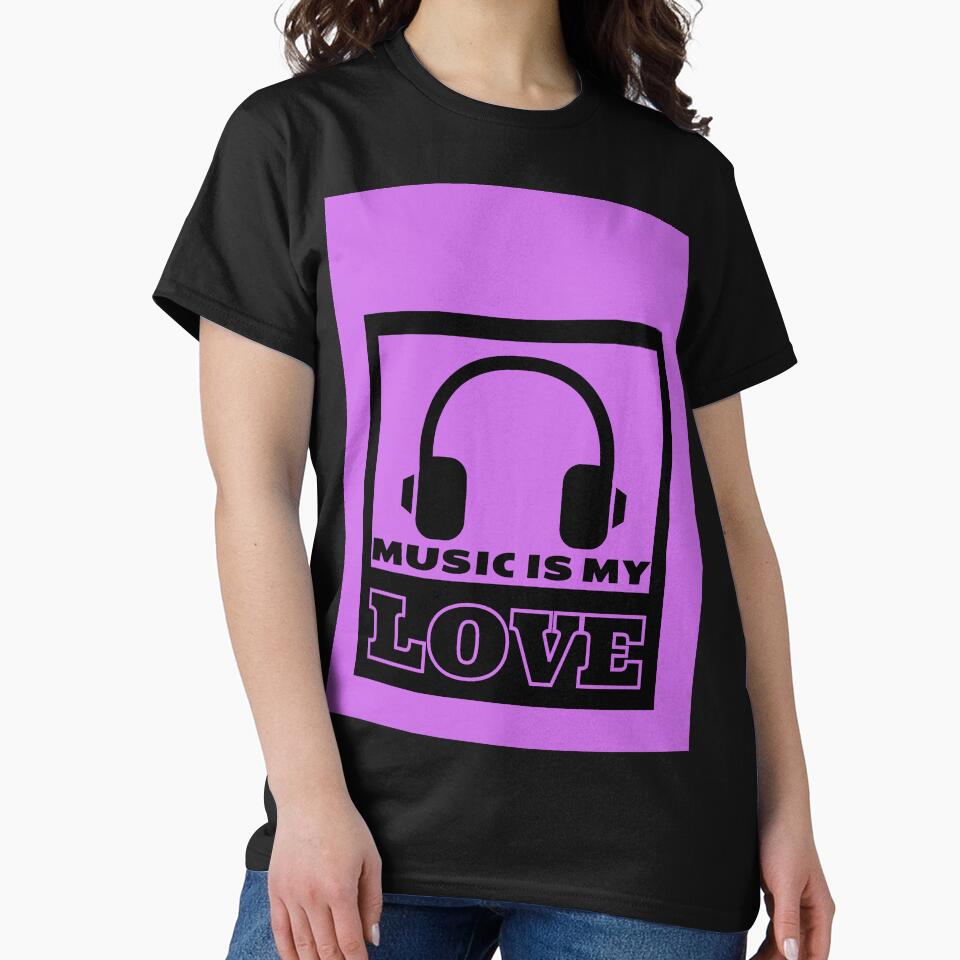 Music Is My Love Quote Purple Graphic by MotionWaves T-Shirts, Hoodie, Sweatshirt | BlankRebels.com (Image 2)