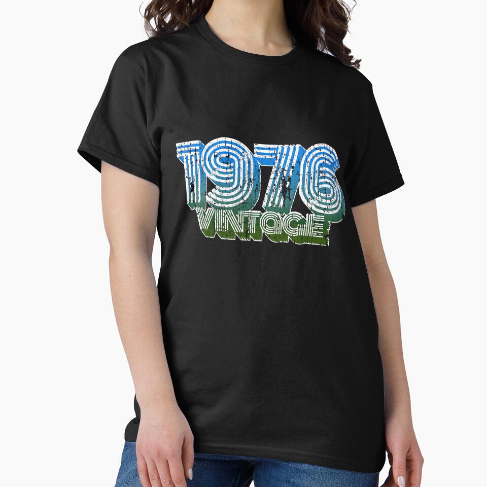 Vintage 70s 42th Birthday T Shirt Oldschool 1976 Mom Gift by roarr Hoodie, Sweatshirt | BlankRebels.com (Image 2)