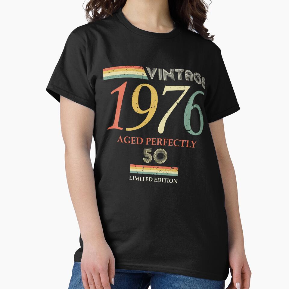 Vintage 1976, 50th Birthday Aged Perfectly Gift by RicardoTito T-Shirts, Hoodie, Sweatshirt | BlankRebels.com (Image 2)