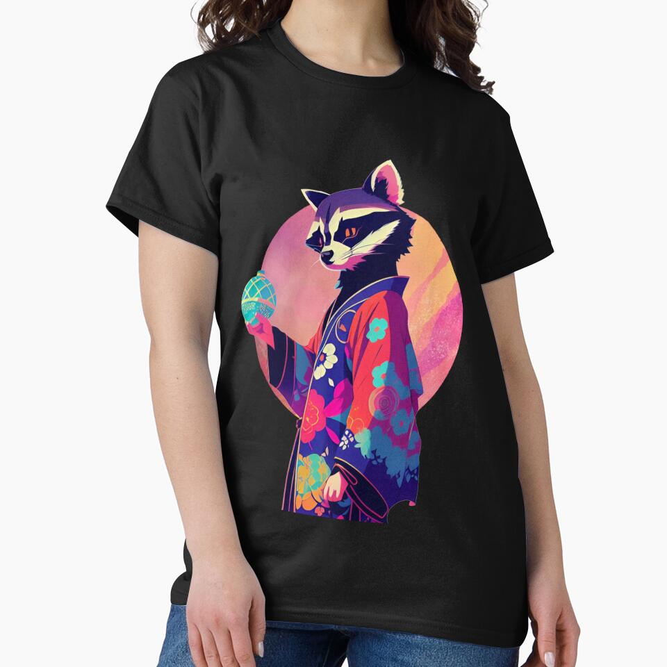 A Raccoon in Kimono / Space & Fantasy- themed by DelMoore93 T-Shirts, Hoodie, Sweatshirt | BlankRebels.com (Image 2)