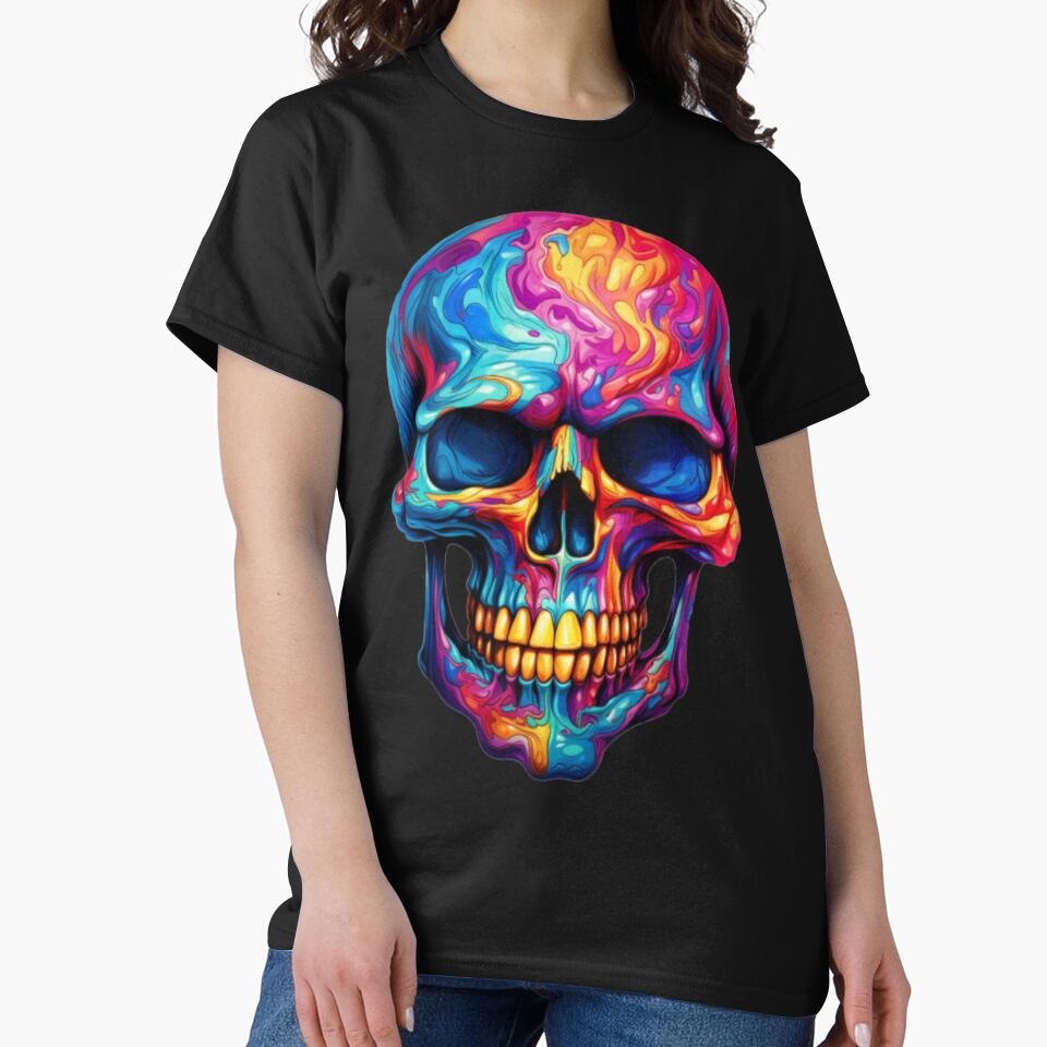 Mystery Colorful skull beautiful artistic II by Sixcom T-Shirts, Hoodie, Sweatshirt | BlankRebels.com (Image 2)