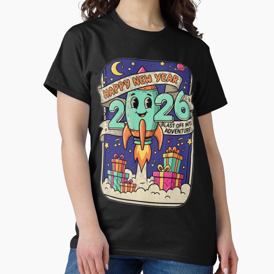 Happy New Year 2026 | Cute Kawaii 2026 T-Shirt Design by mouhamii⭐⭐(98k) Hoodie, Sweatshirt | BlankRebels.com (Image 2)