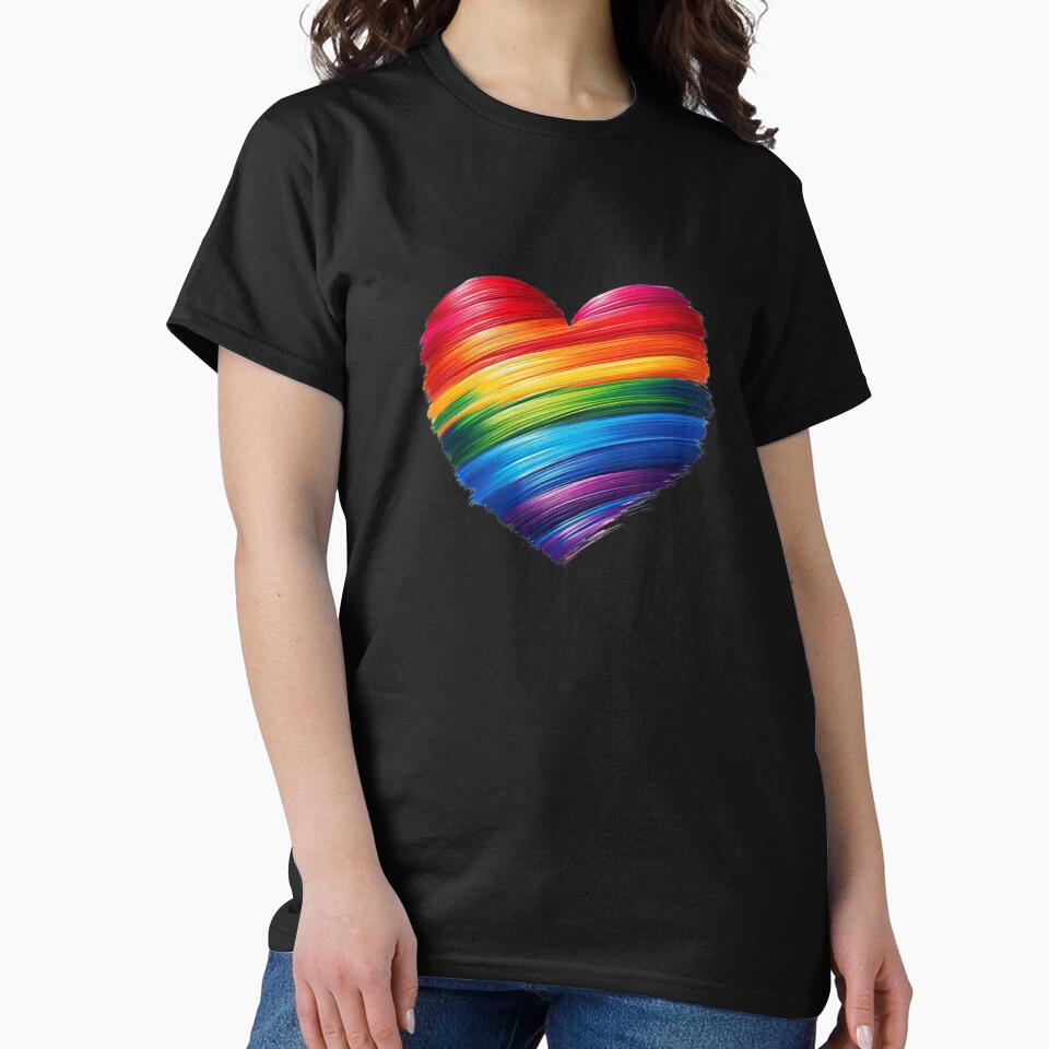 Rainbow Brushstroke Heart – Neurodivergent Pride Symbol by Colorless Spirit T-Shirts, Hoodie, Sweatshirt (Image 2)