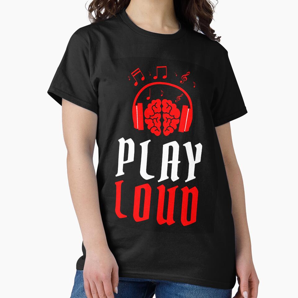 Play Loud Quote Red Graphic by MotionWaves T-Shirts, Hoodie, Sweatshirt | BlankRebels.com (Image 2)