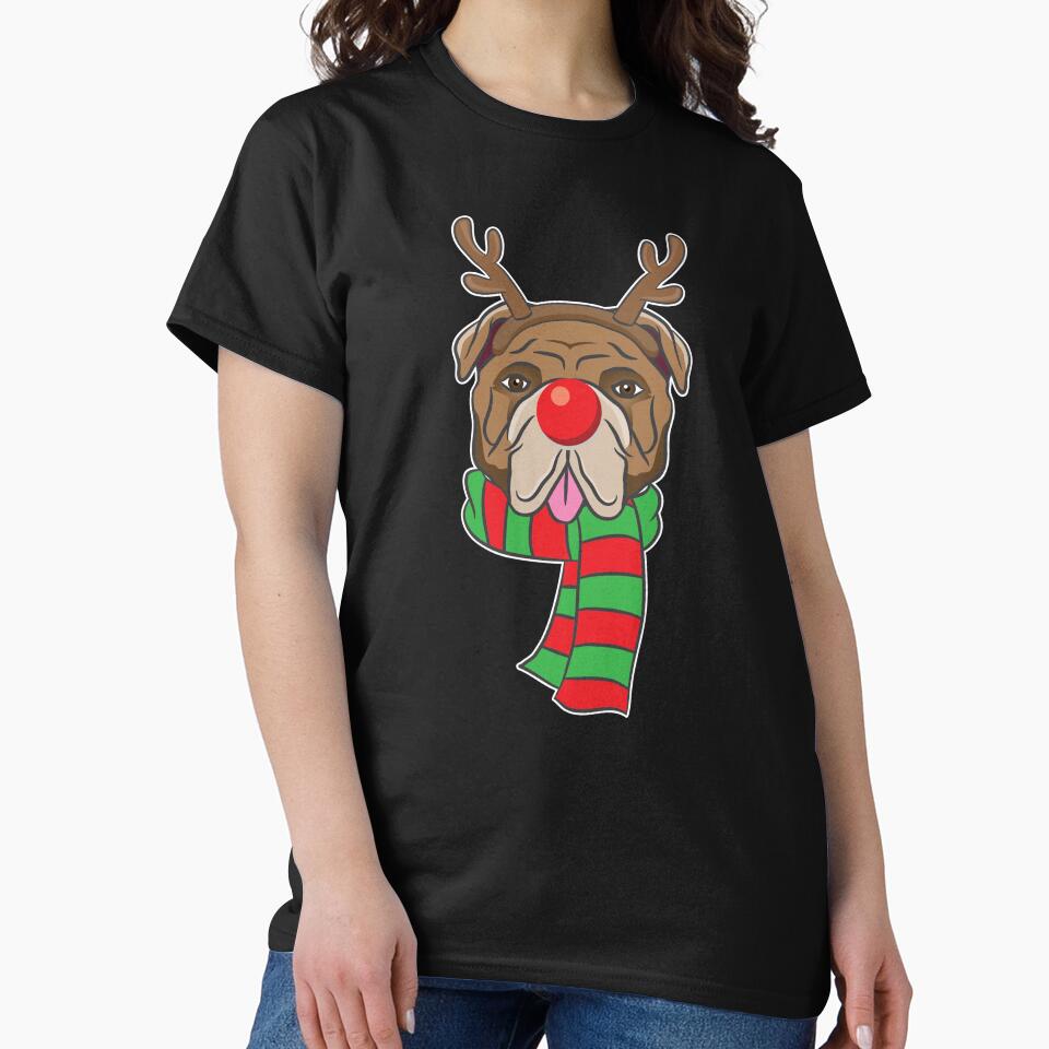 Funny Christmas Dog Xmas Reindeer Bulldog Holiday Gift by haselshirt T-Shirts, Hoodie, Sweatshirt | BlankRebels.com (Image 2)
