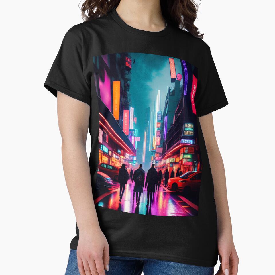 Neon Cyberpunk Tokyo Nights by Basunat T-Shirts, Hoodie, Sweatshirt | BlankRebels.com (Image 2)