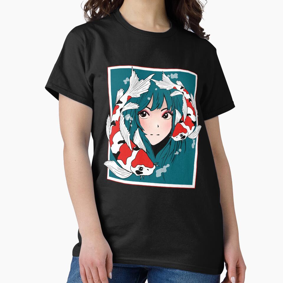 Anime Girl Koi by Fran Fryberg T-Shirts, Hoodie, Sweatshirt | BlankRebels.com (Image 2)