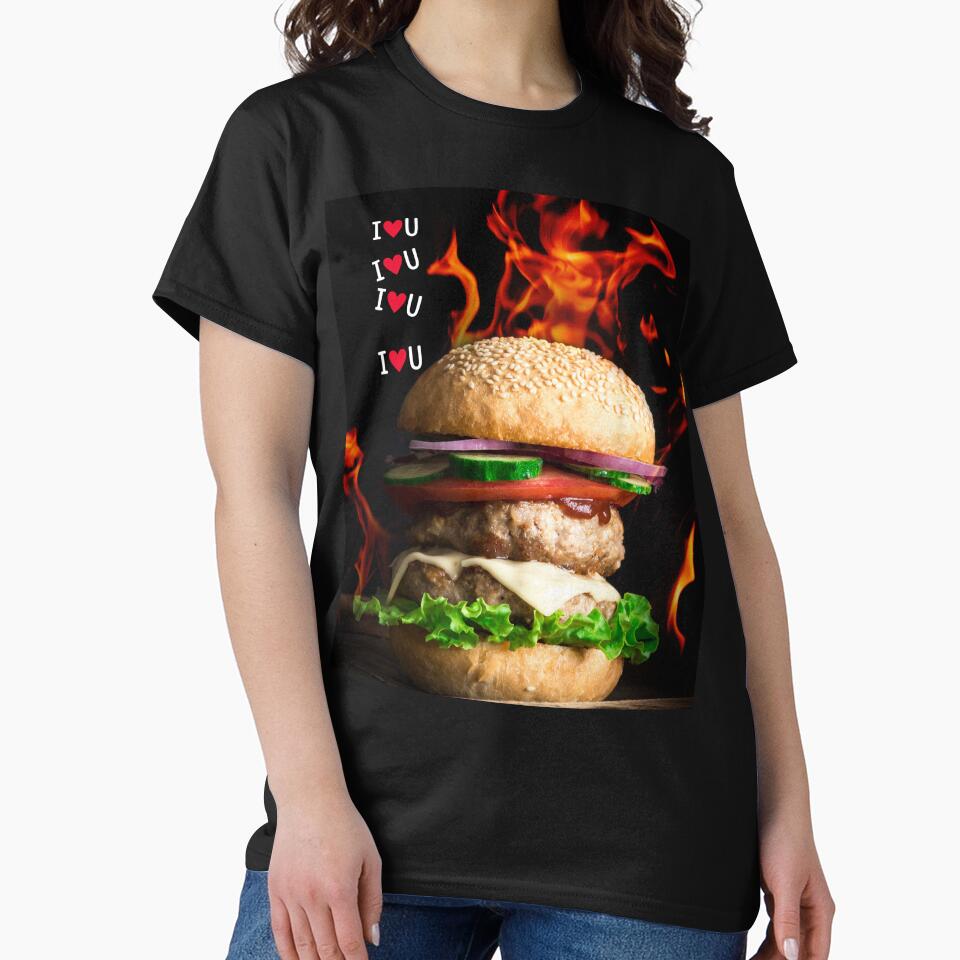 Fiery Love for a Delicious Burger by goodFather4ever T-Shirts, Hoodie, Sweatshirt | BlankRebels.com (Image 2)