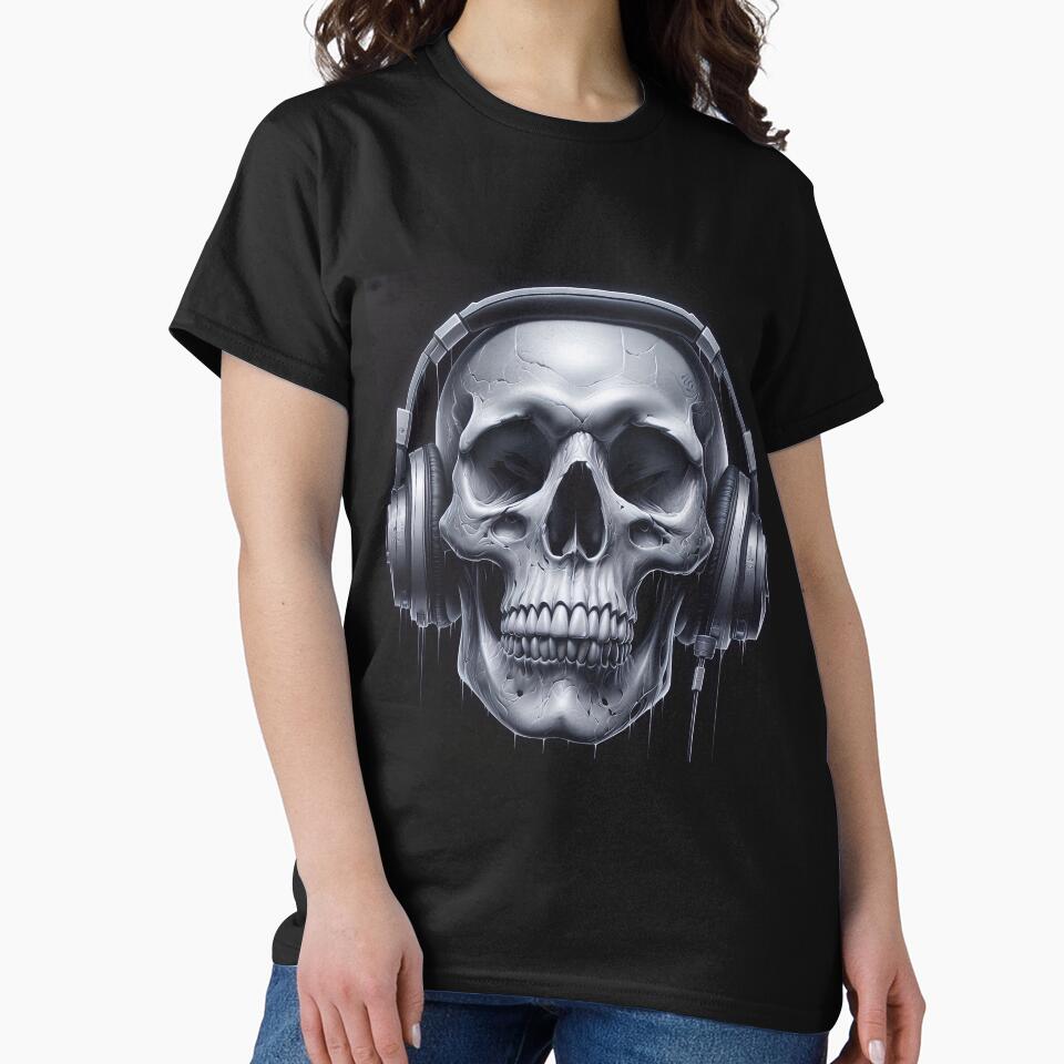 Skull With Headphones by Topmaxdesign T-Shirts, Hoodie, Sweatshirt | BlankRebels.com (Image 2)