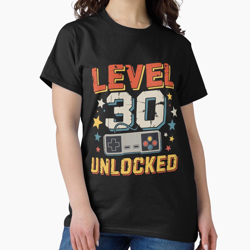 Level 30 Unlocked Essential Awesome Since 1995 30th Birthday Gaming Retro by Alwaleed112 T-Shirts, Hoodie,... (Image 2)