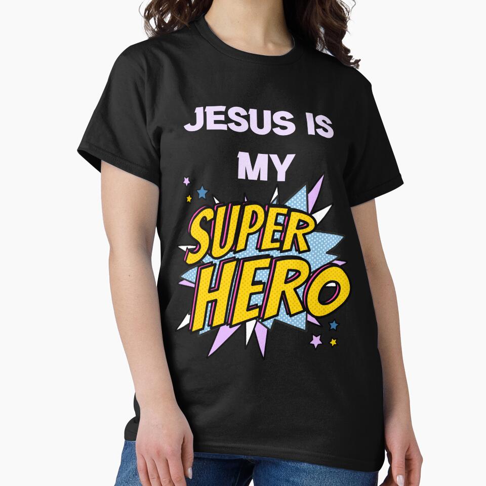 Jesus Is My Superhero - Christian Design by 5lav T-Shirts, Hoodie, Sweatshirt | BlankRebels.com (Image 2)