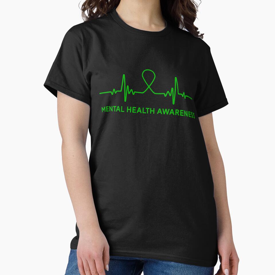 Depression Anxiety Mental Health Awareness Ribbon T-Shirt Tee Gift by mrsmitful Hoodie, Sweatshirt (Image 2)