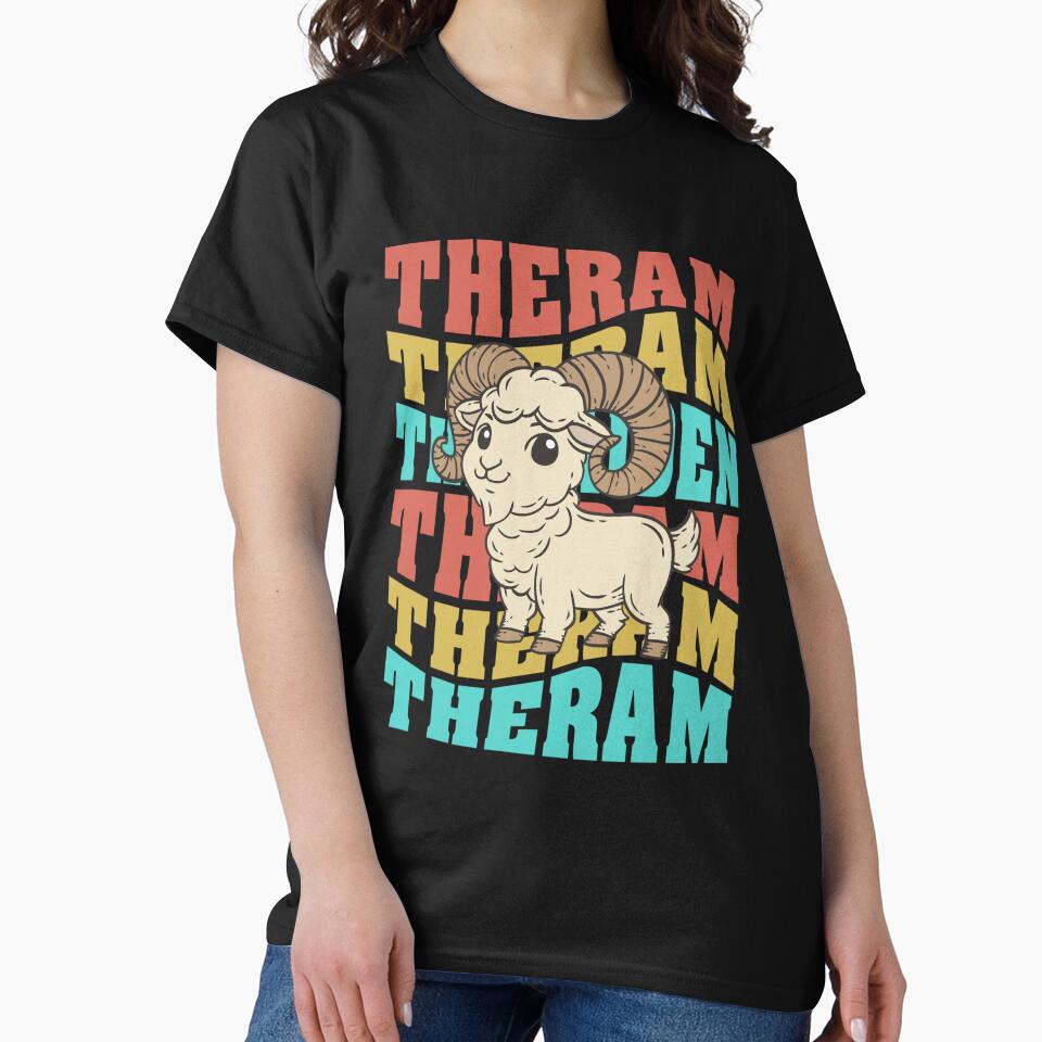 The Ram Zodiac Aries - Astrology Retro Boho Red Blue Yellow by KatandChase T-Shirts, Hoodie, Sweatshirt (Image 2)