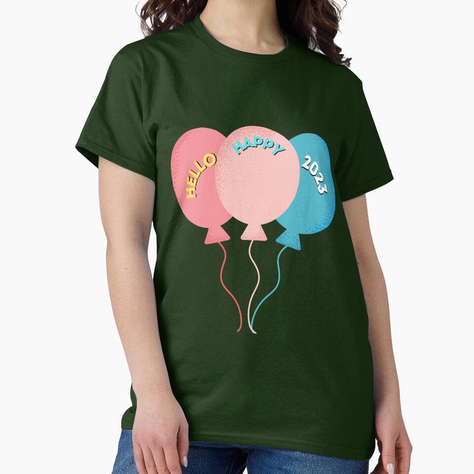 Hello Happy 2023 by designforum1968 T-Shirts, Hoodie, Sweatshirt | BlankRebels.com (Image 2)