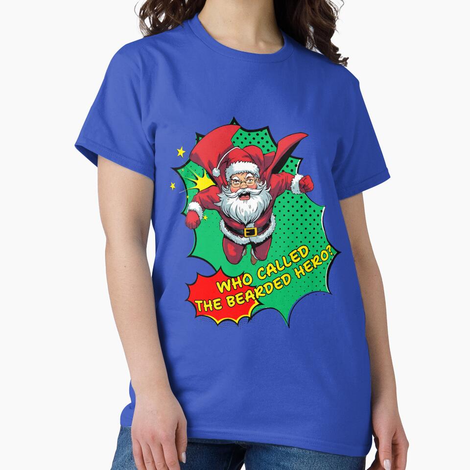 Bearded Christmas Hero – Comic Style Santa Claus Superhero by Ivy-Triggs T-Shirts, Hoodie, Sweatshirt (Image 2)