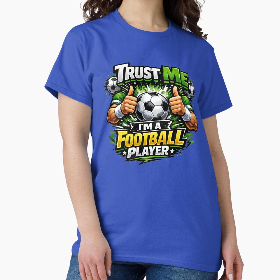 Trust Me I'm a Football Player | Soccer Ball Thumbs Up Design by DNHZstore