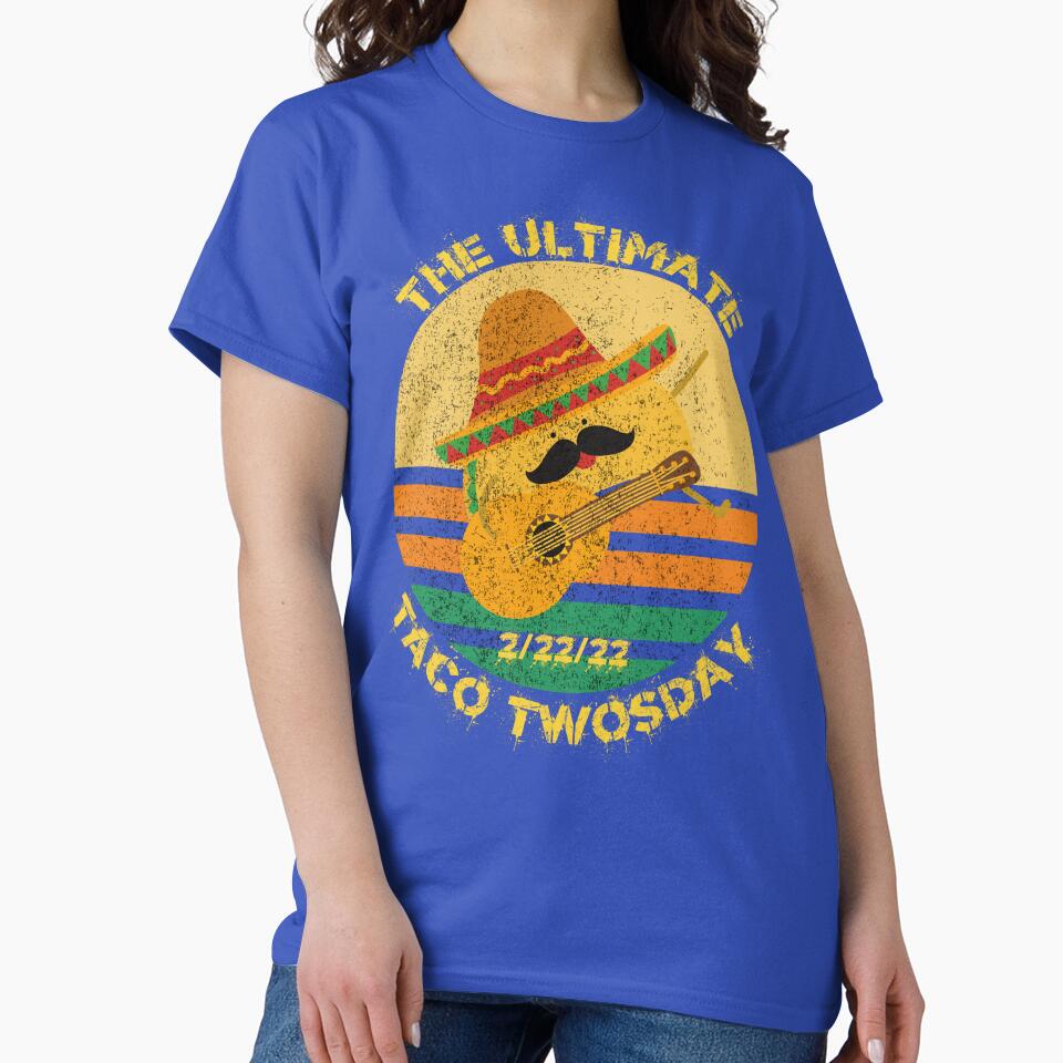 The Ultimate Taco Twosday 2022 Taco With A Hat Playing The Guitar In Blue by LuckyKermit T-Shirts, Hoodie,... (Image 2)