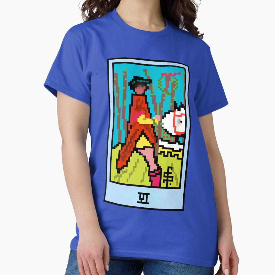 Wait Is This Pixel Art Tarot? Blue Minor Arcana 'Six Wands' ( Stickers Other Accessories) T-Shirts, Hoodie, Sweatshirt