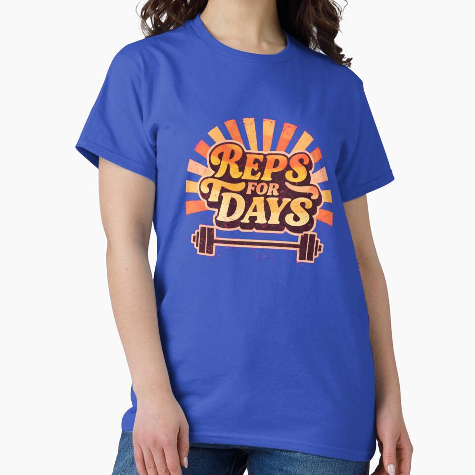 Reps For Days Retro Vintage Gym Workout Design by ys96 T-Shirts, Hoodie, Sweatshirt | BlankRebels.com (Image 2)