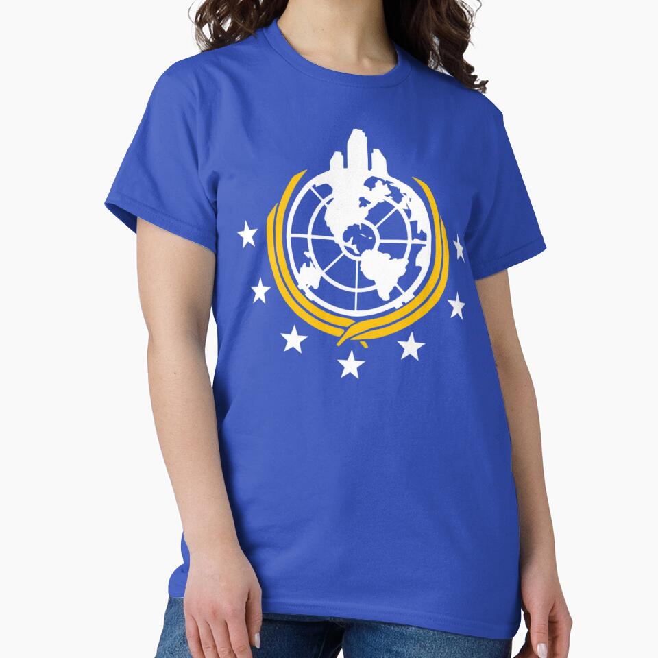 Super Earth Logo Blue Variant by Blxck-Noise-Clothing T-Shirts, Hoodie, Sweatshirt | BlankRebels.com (Image 2)