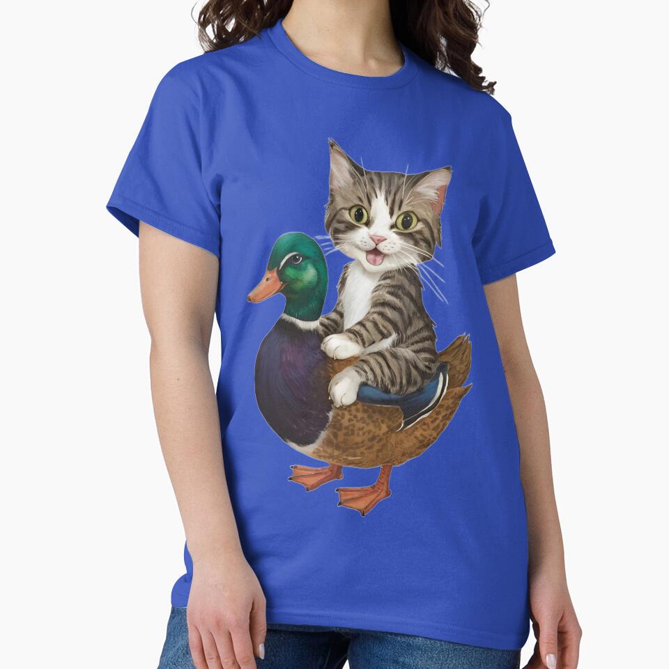 Funny Cat Riding Duck Funny Cat Funny Duck T-Shirts, Hoodie, Sweatshirt