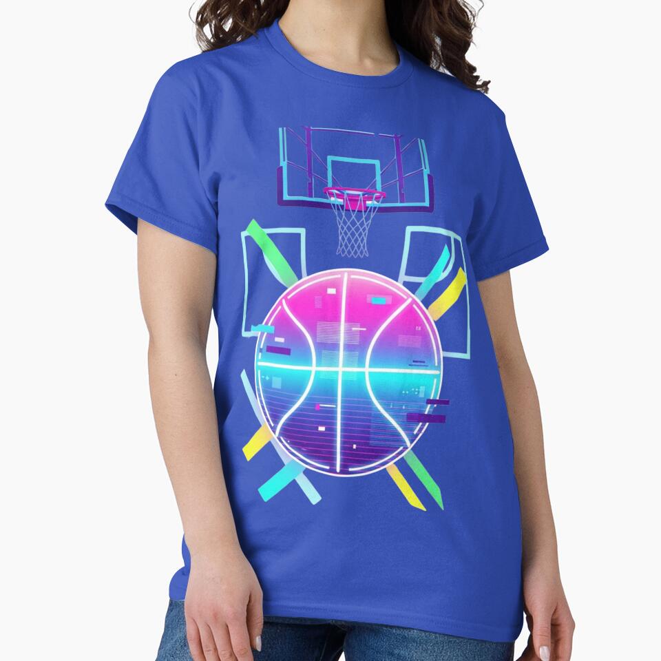 Neon Basketball Cyberpunk – Futuristic Glitch Sports Gamer Design by Dzblack T-Shirts, Hoodie, Sweatshirt (Image 2)