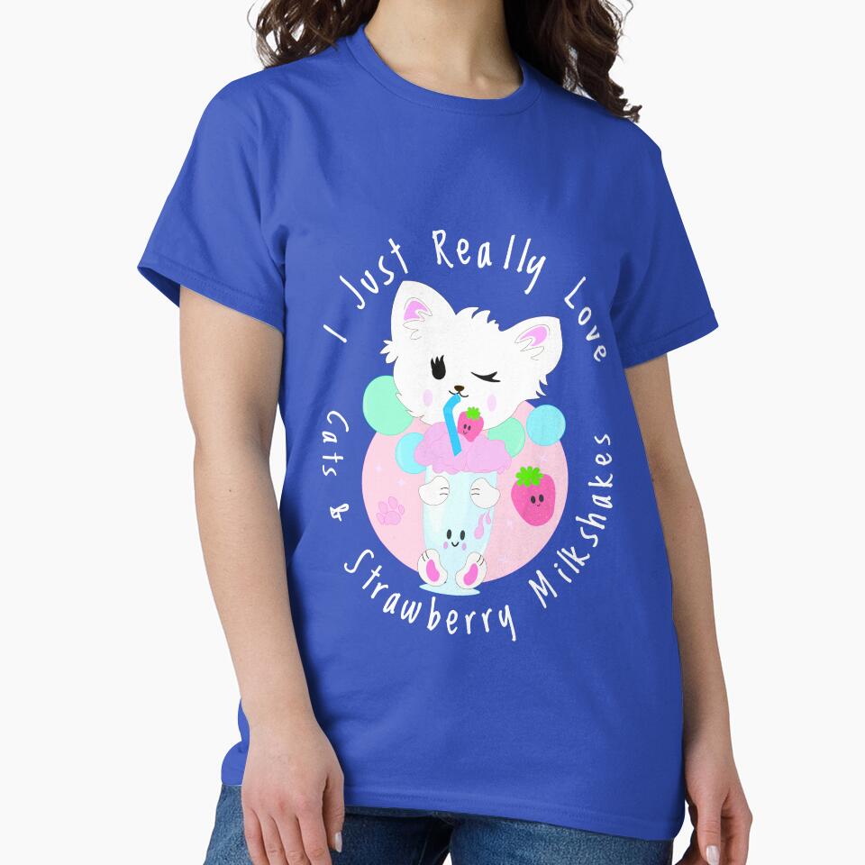 I Just Really Love Cats And Strawberry Milkshakes by alyedel T-Shirts, Hoodie, Sweatshirt | BlankRebels.com (Image 2)