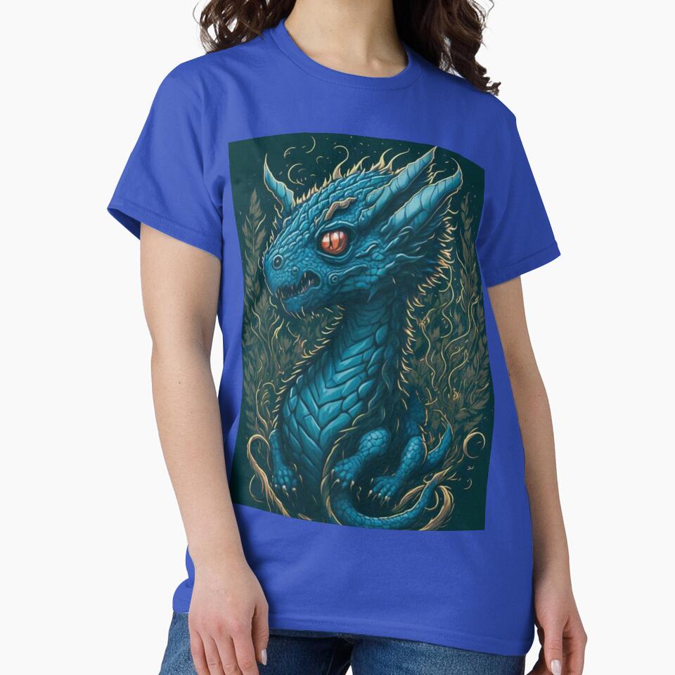 Detailed Baby Dragon Print - Dark Background by TGAL2 T-Shirts, Hoodie, Sweatshirt | BlankRebels.com (Image 2)