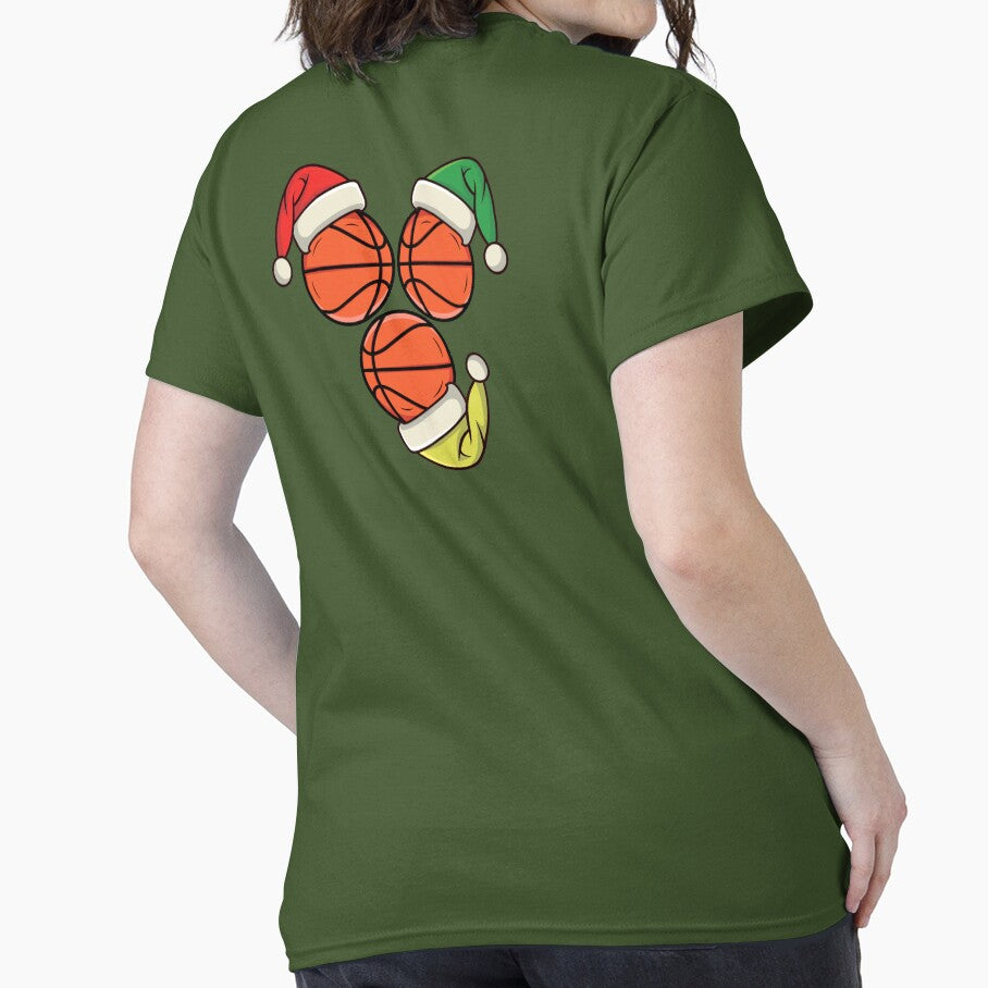 Funny christmas basketball holiday with xmas hat by Donutlovers T-Shirts, Hoodie, Sweatshirt | BlankRebels.com (Image 2)