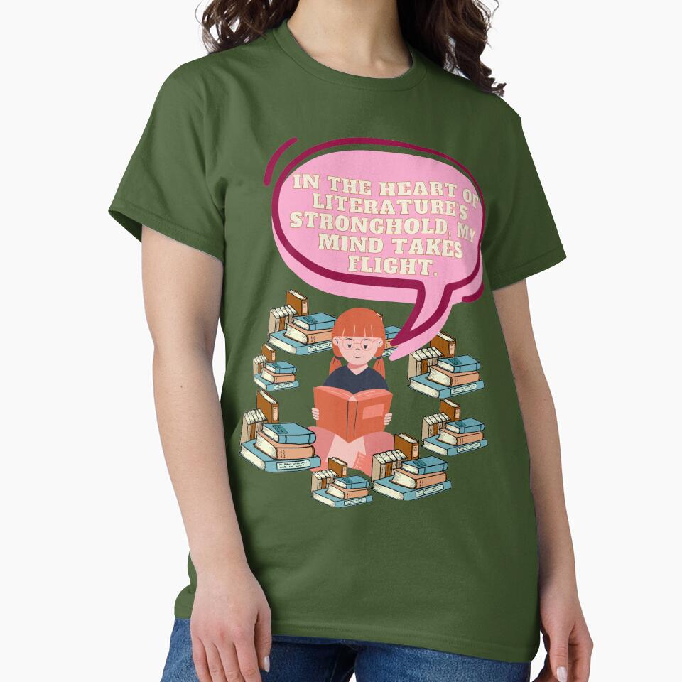 In the heart of literature's stronghold, my mind takes flight. by ioankoll213 T-Shirts, Hoodie, Sweatshirt (Image 2)