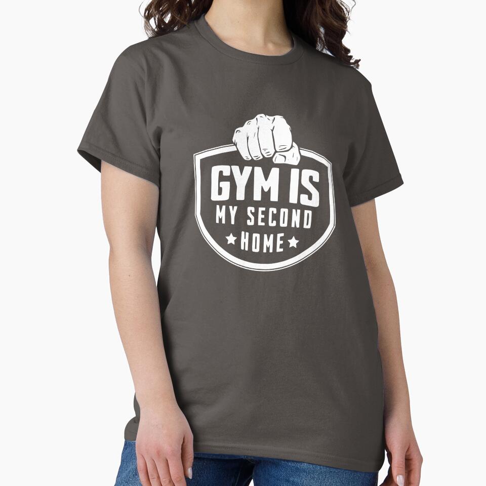 Gym is My Second Home - White | Fitness Gym Rat Lover Goer by PawaPotto T-Shirts, Hoodie, Sweatshirt (Image 2)