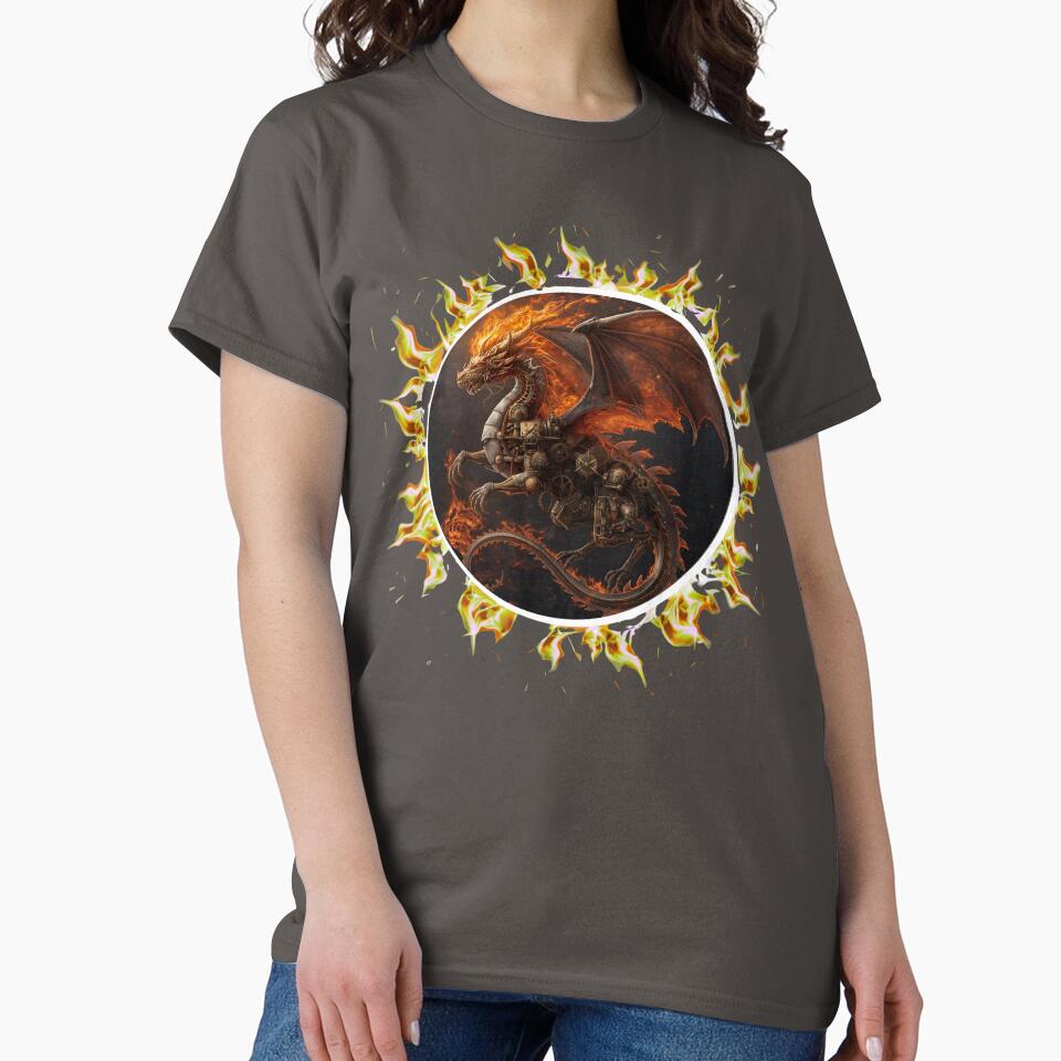 Fire dragon with mechanical  details by BandGTees T-Shirts, Hoodie, Sweatshirt | BlankRebels.com (Image 2)