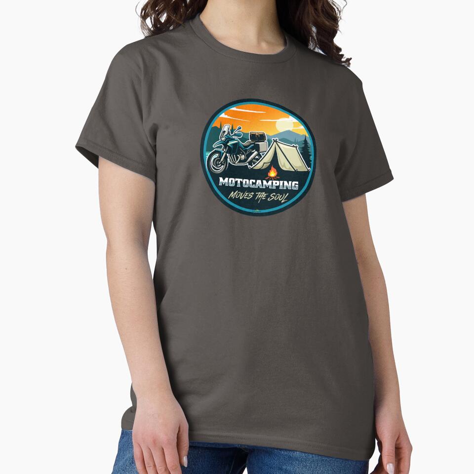 Motocamping Motorcycle Camping Sticker T-Shirt 01 by OuterShellUK