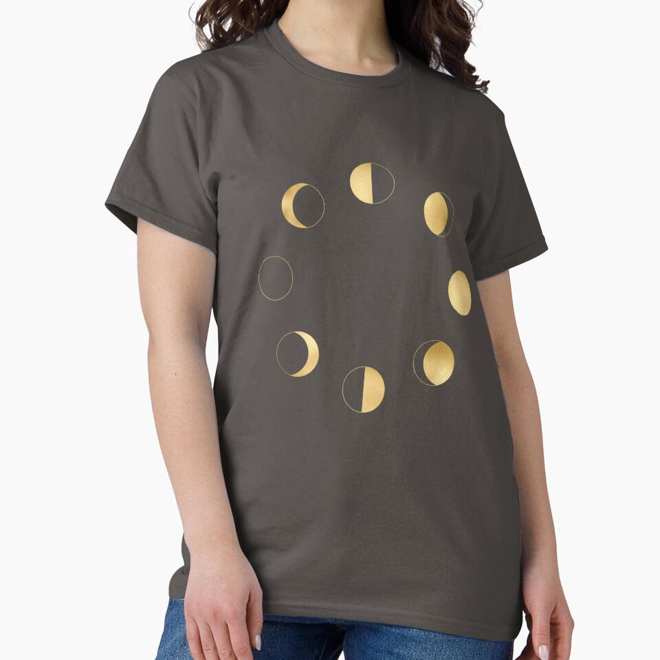 Moon phase art in gold by Haiii-Designs T-Shirts, Hoodie, Sweatshirt | BlankRebels.com (Image 2)