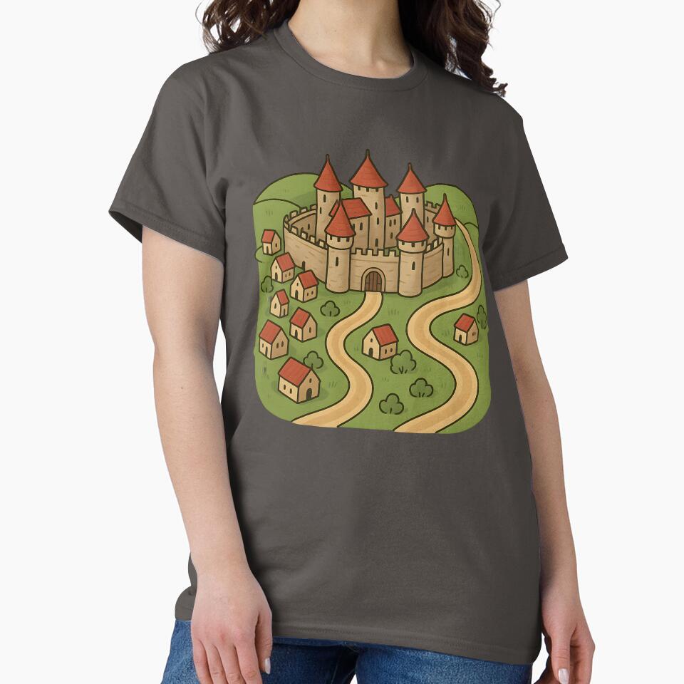 Medieval Tile Board Game Castle Strategy Illustration Fantasy Game Art by Slayfandom T-Shirts, Hoodie, Sweatshirt (Image 2)