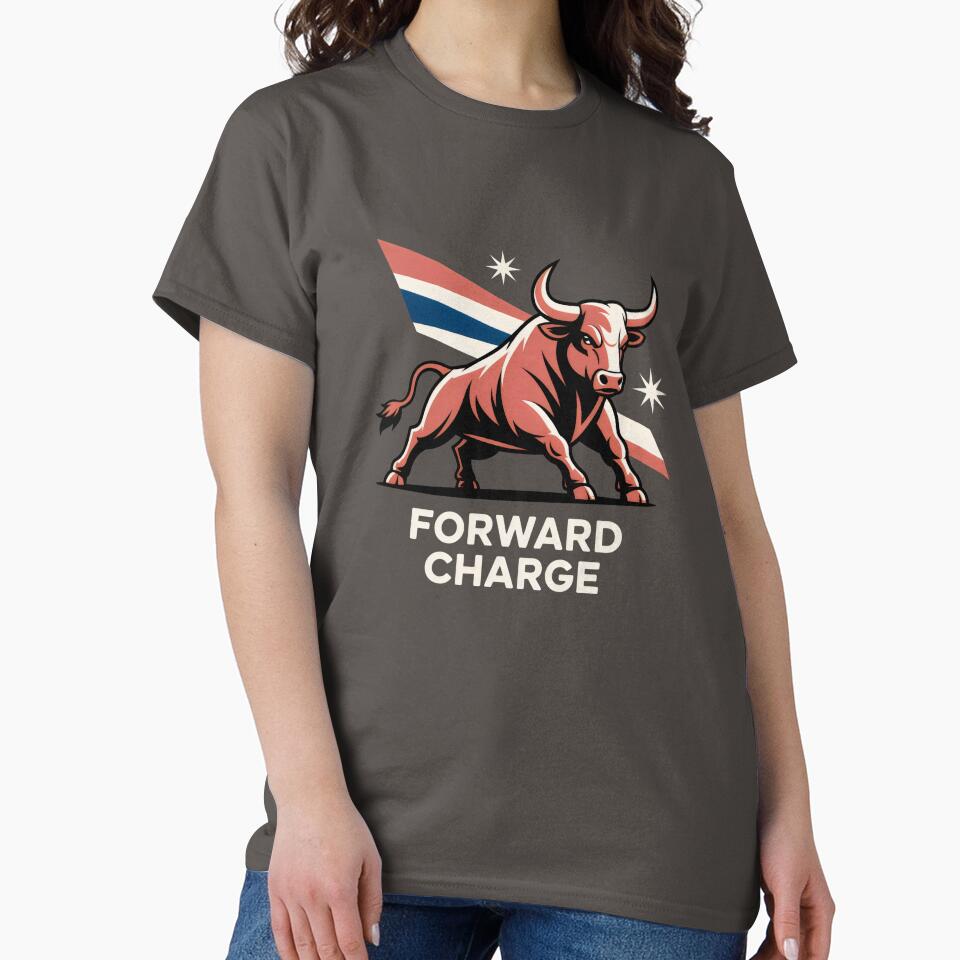 Forward Charge Powerful Charging Bull Strength and Determination Art by SplashTastic T-Shirts, Hoodie, Sweatshirt (Image 2)