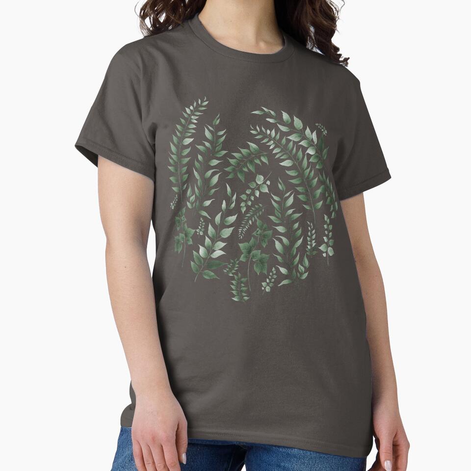 Greenery Botanical Print Muted Green by SilverPegasus T-Shirts, Hoodie, Sweatshirt | BlankRebels.com (Image 2)