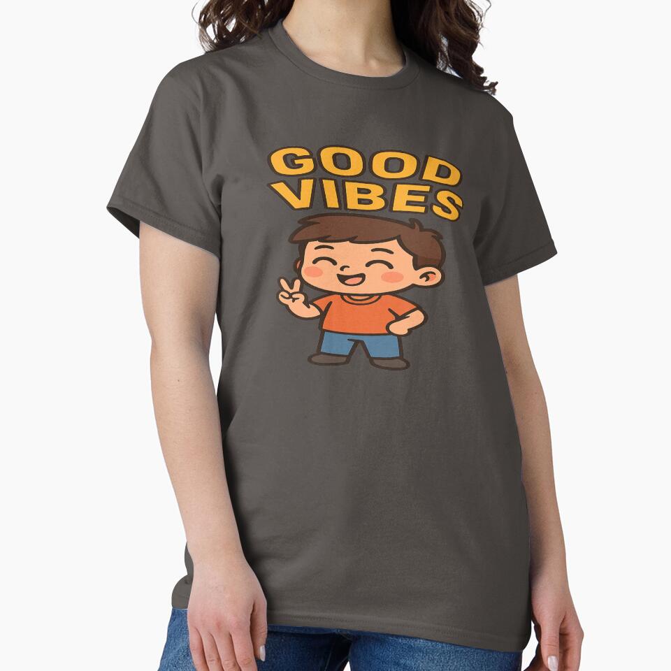 Cute Motivational Cartoon Character T-Shirt – Chill Vibes Positive Quote Hoodie Design – Aesthetic Kawaii... (Image 2)