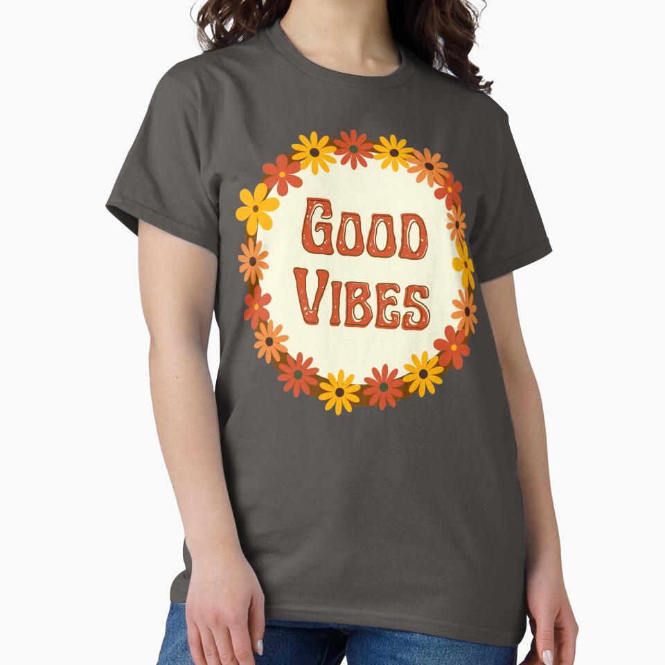 Good vibes hippie flowers grey by DemonicGloom T-Shirts, Hoodie, Sweatshirt | BlankRebels.com (Image 2)
