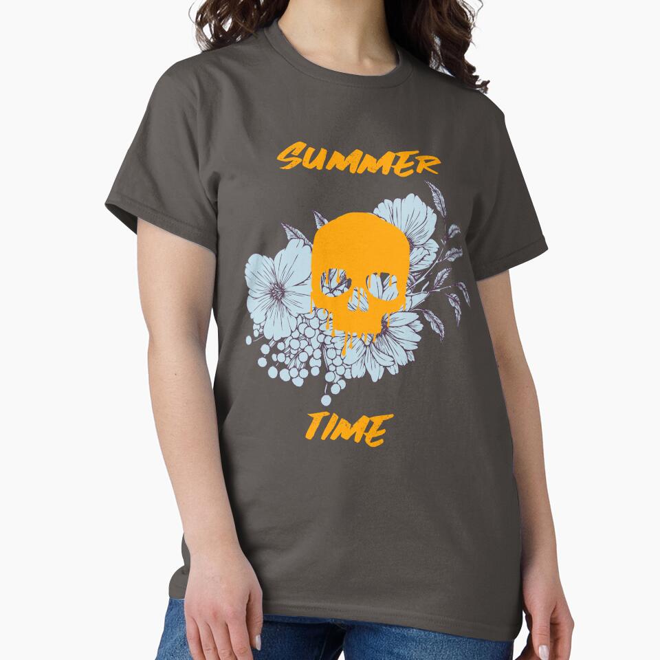 Summer Floral Gothic Skull Custom T-Shirts, Hoodie, Sweatshirt