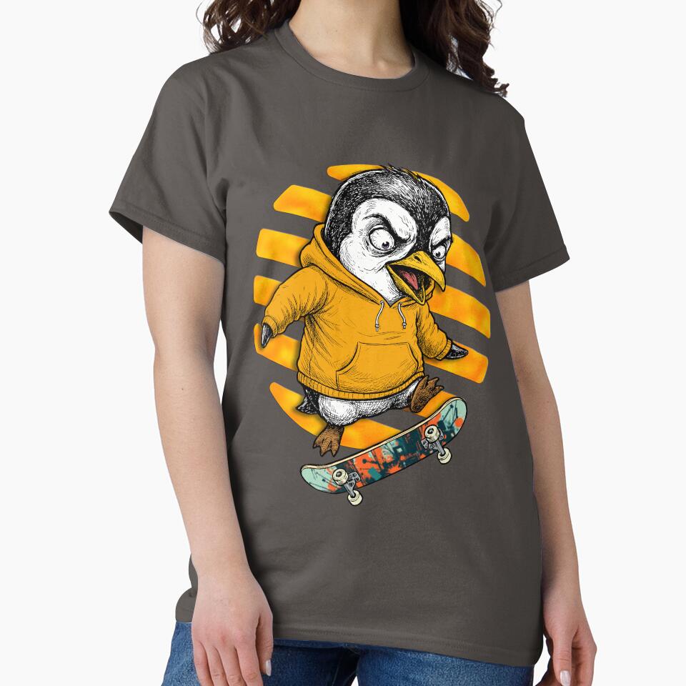 Penguin on a skateboard by krabbaraban T-Shirts, Hoodie, Sweatshirt | BlankRebels.com (Image 2)