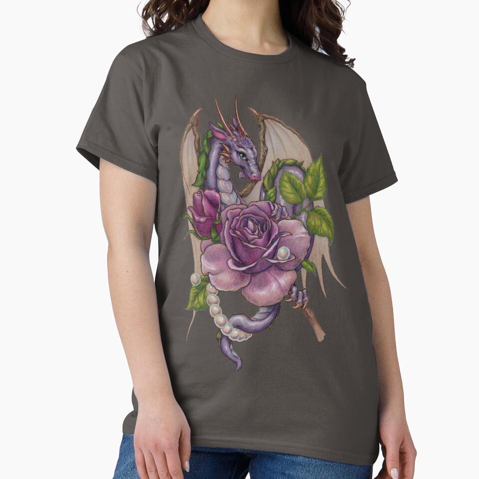 Purple Rose Dragon (June) by justteejay T-Shirts, Hoodie, Sweatshirt | BlankRebels.com (Image 2)