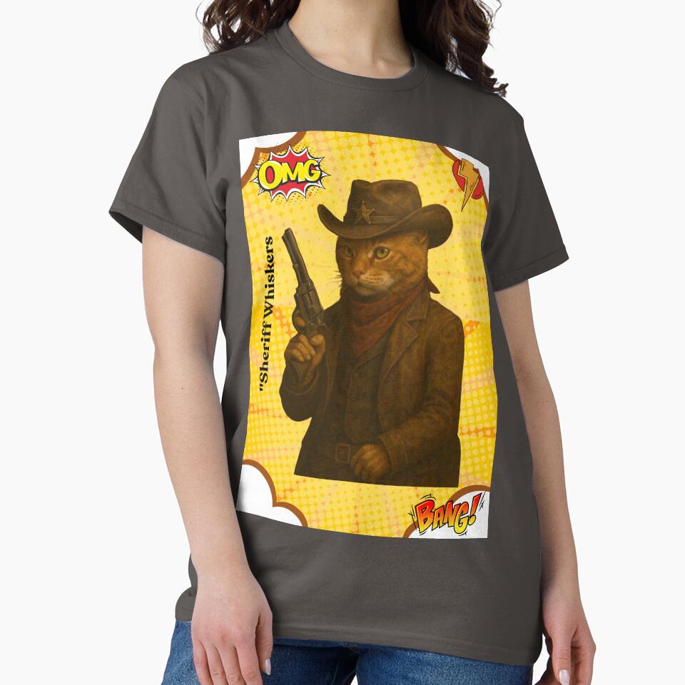 Cowboy cat with hat and gun by KantaponEarth T-Shirts, Hoodie, Sweatshirt | BlankRebels.com (Image 2)