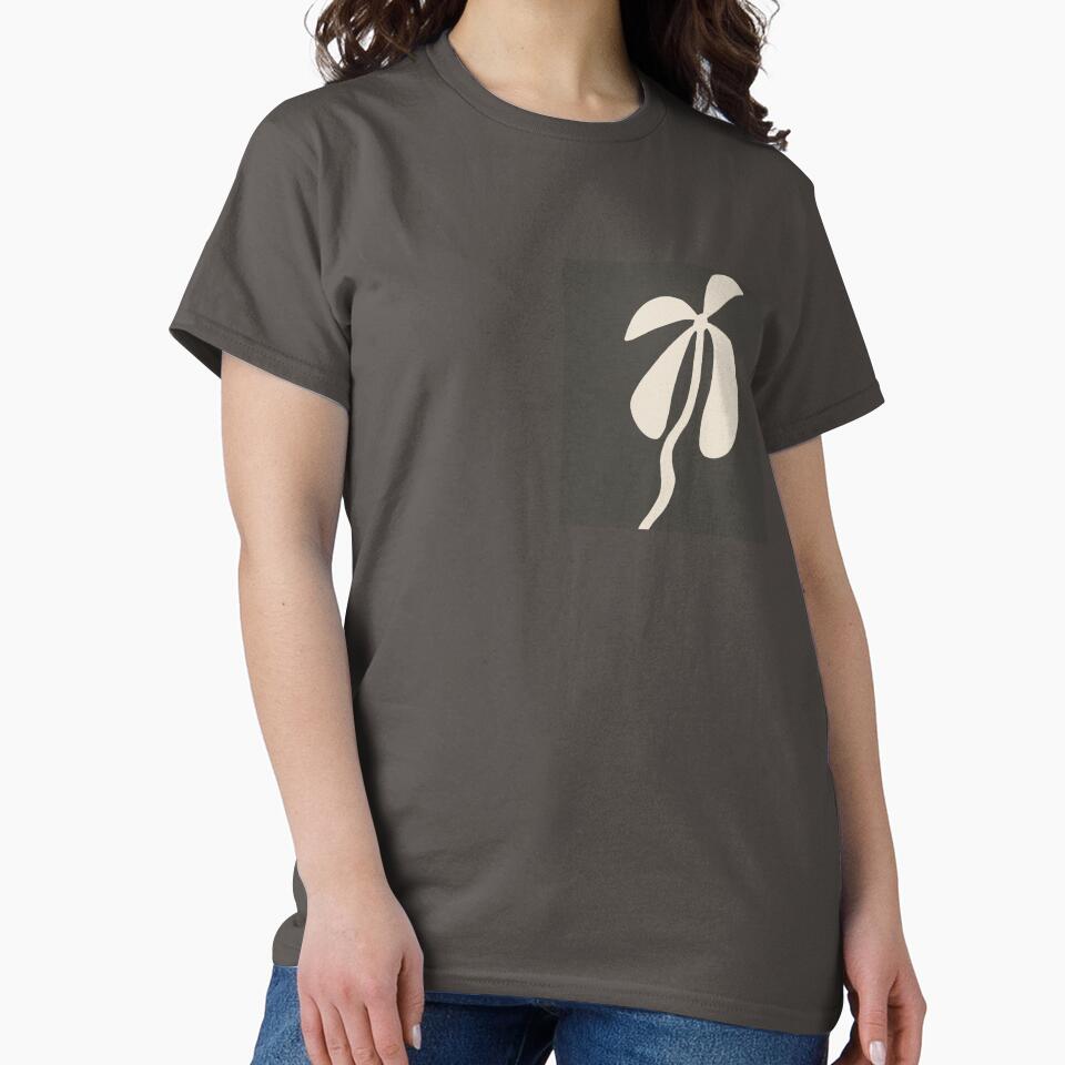 Beige abstract flower silhouette on brown background by by-jwp T-Shirts, Hoodie, Sweatshirt | BlankRebels.com (Image 2)
